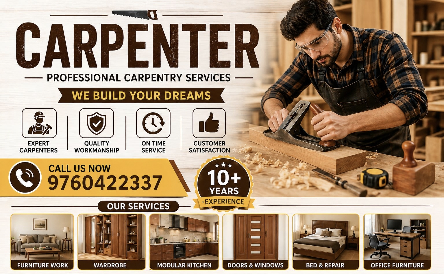 Best Carpenter Rudarpur - Trusted Woodwork Experts | Call - 9760422337